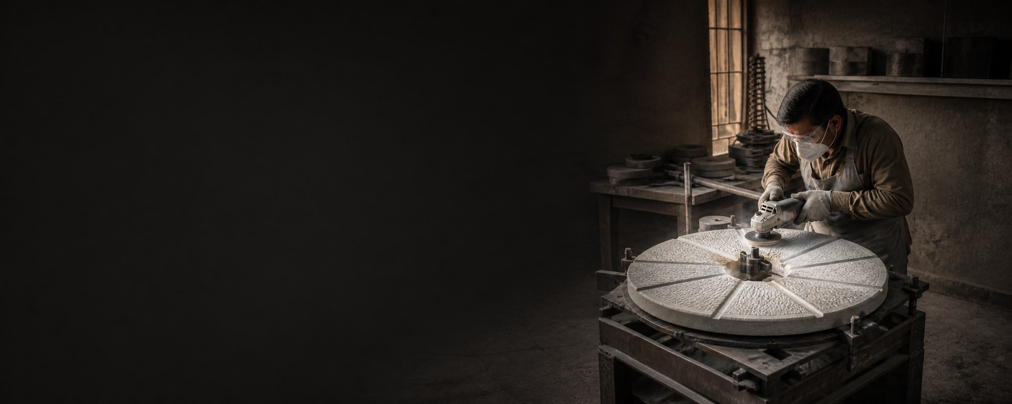 Industrial emery stone manufacturing facility